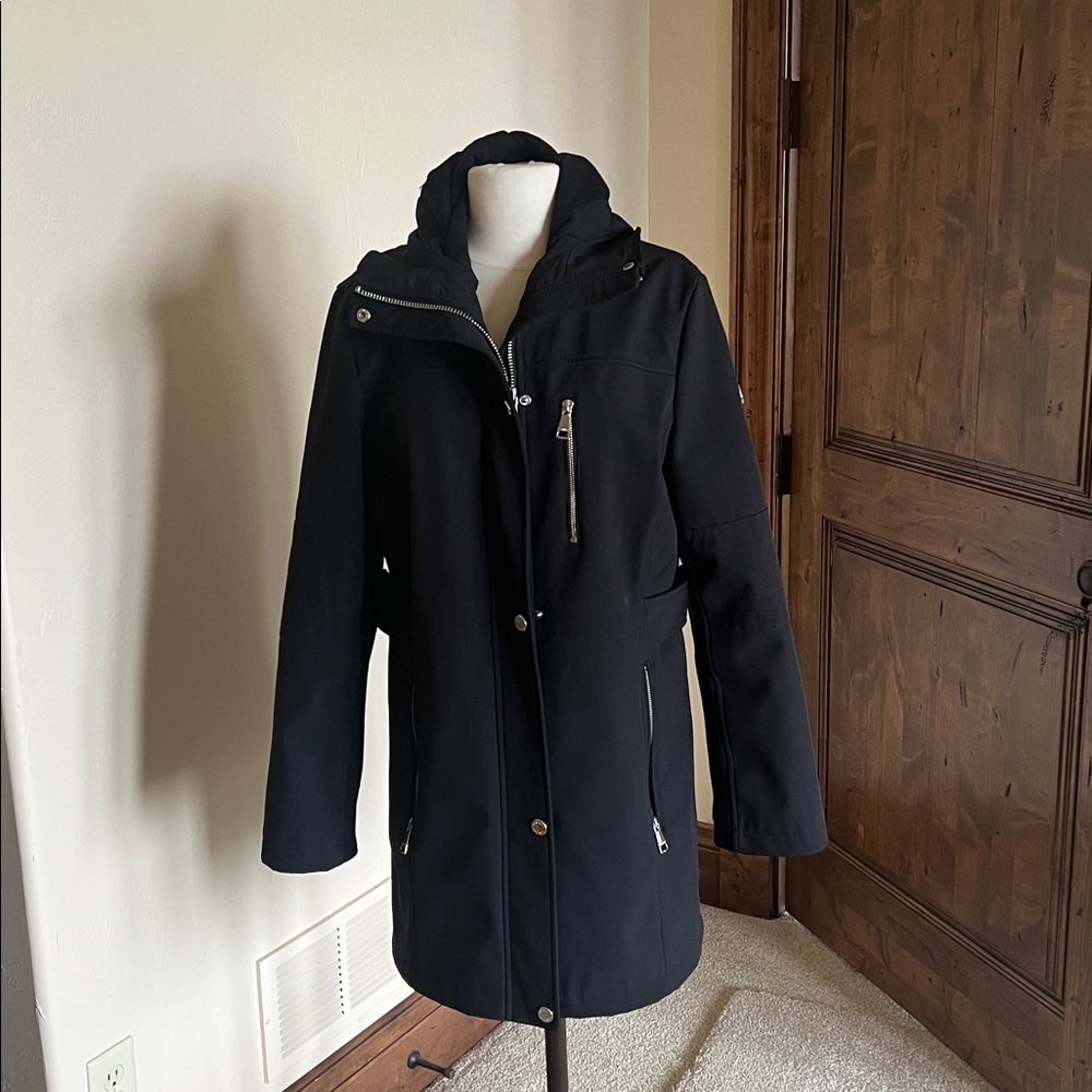 NWOT Calvin Klein Ladies’ Black Hooded Coat